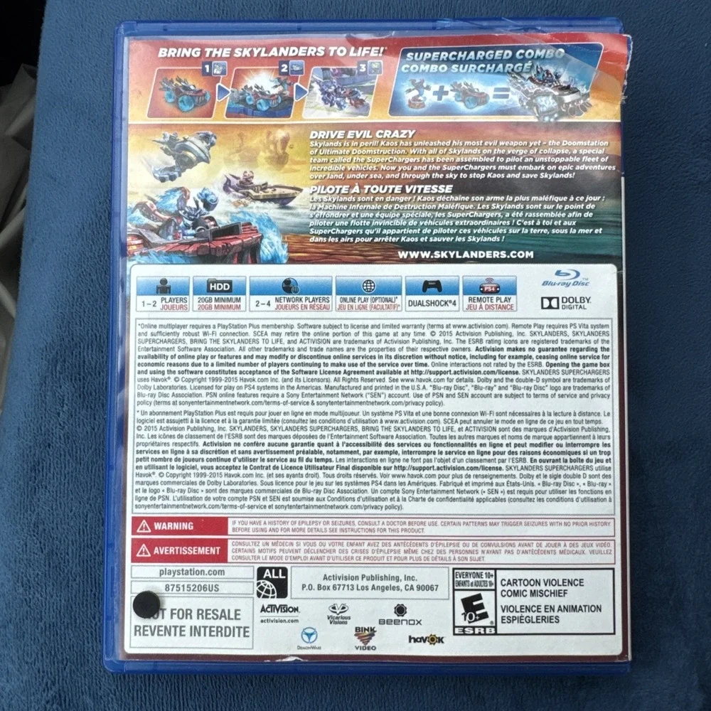 PS4 Activision Skylanders SuperChargers Game Only (Sony PlayStation 4, 2015)
